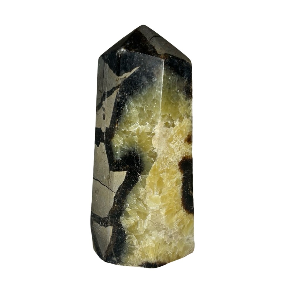 Septarian Dragon Stone Crystal Tower Obelisk Polished Calcite Aragonite 578g